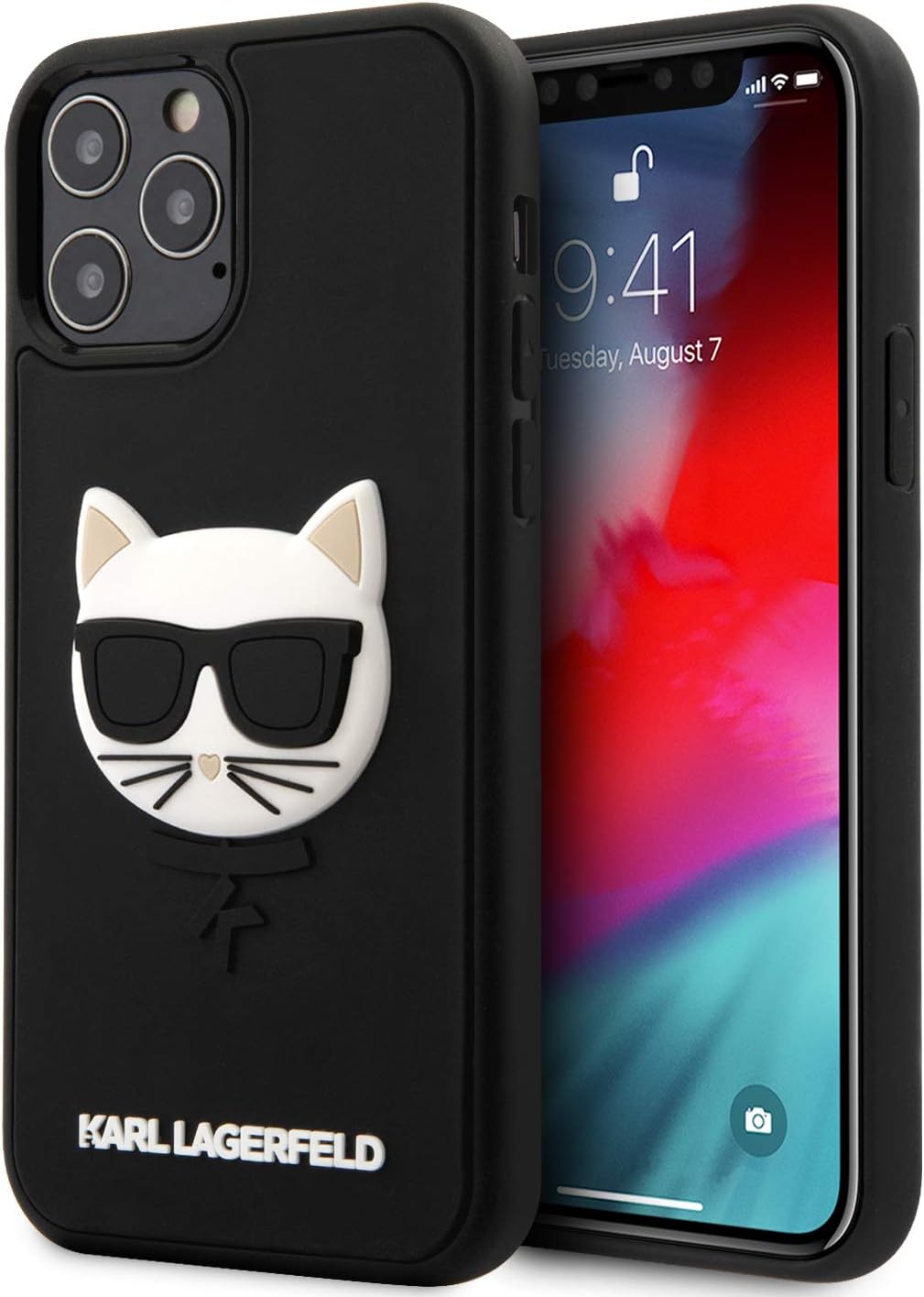 Coque iPhone 12 Karl Lagerfeld tête de Choupette