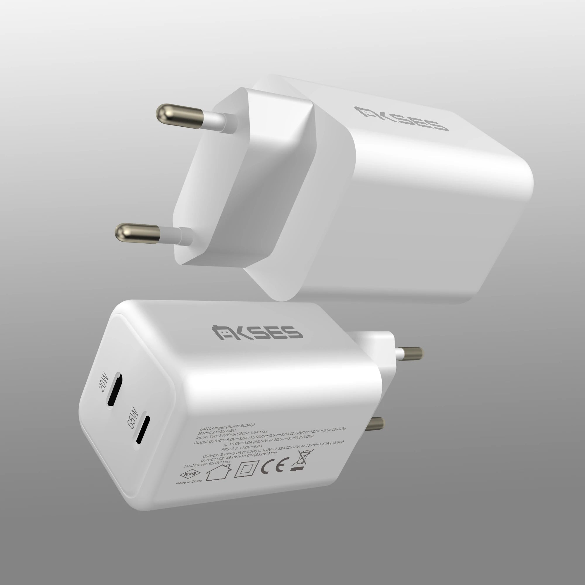 Chargeur double USB-C 65W et 20W Akses