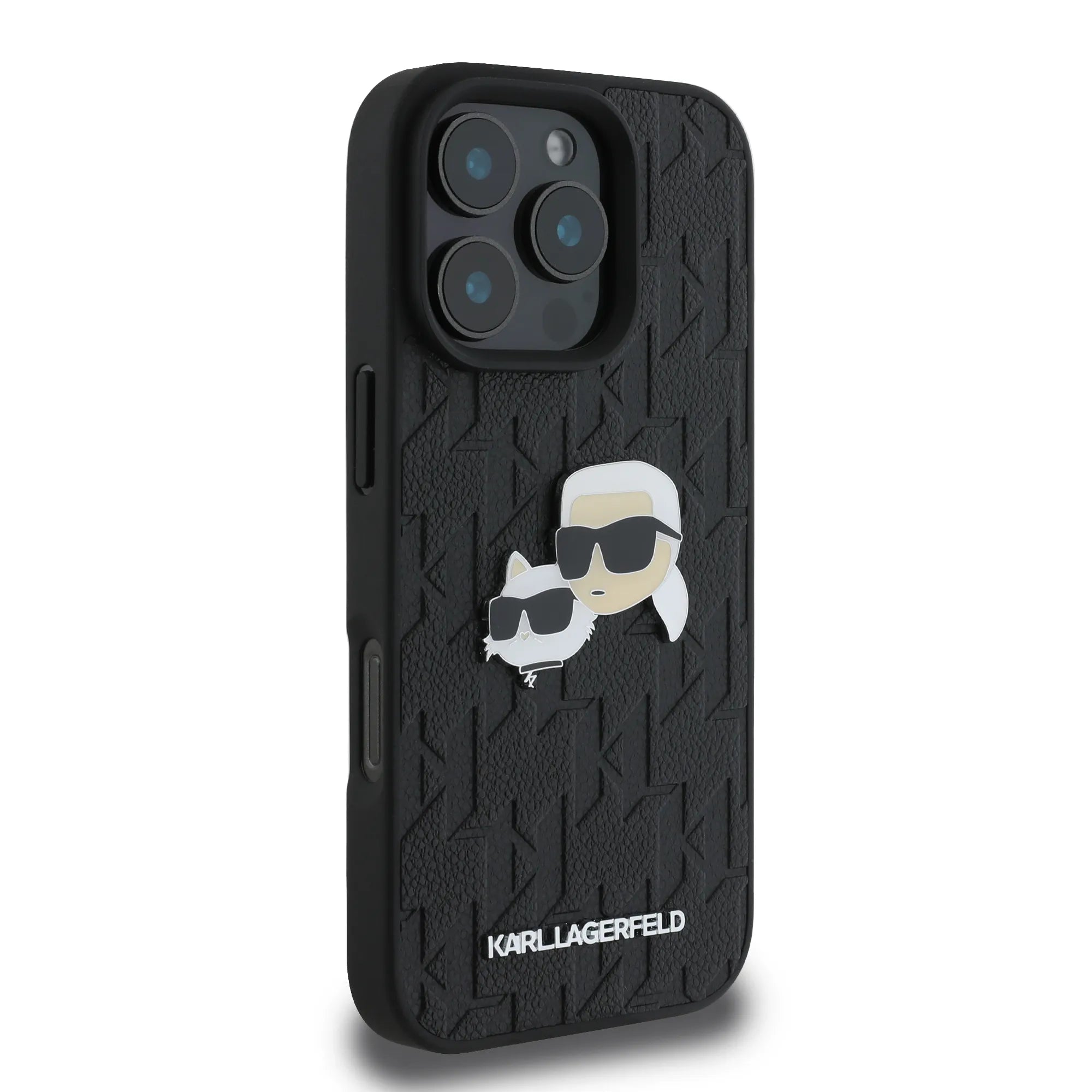 Coque iPhone 16 Pro Max Karl Lagerfeld Karl et Choupette tête