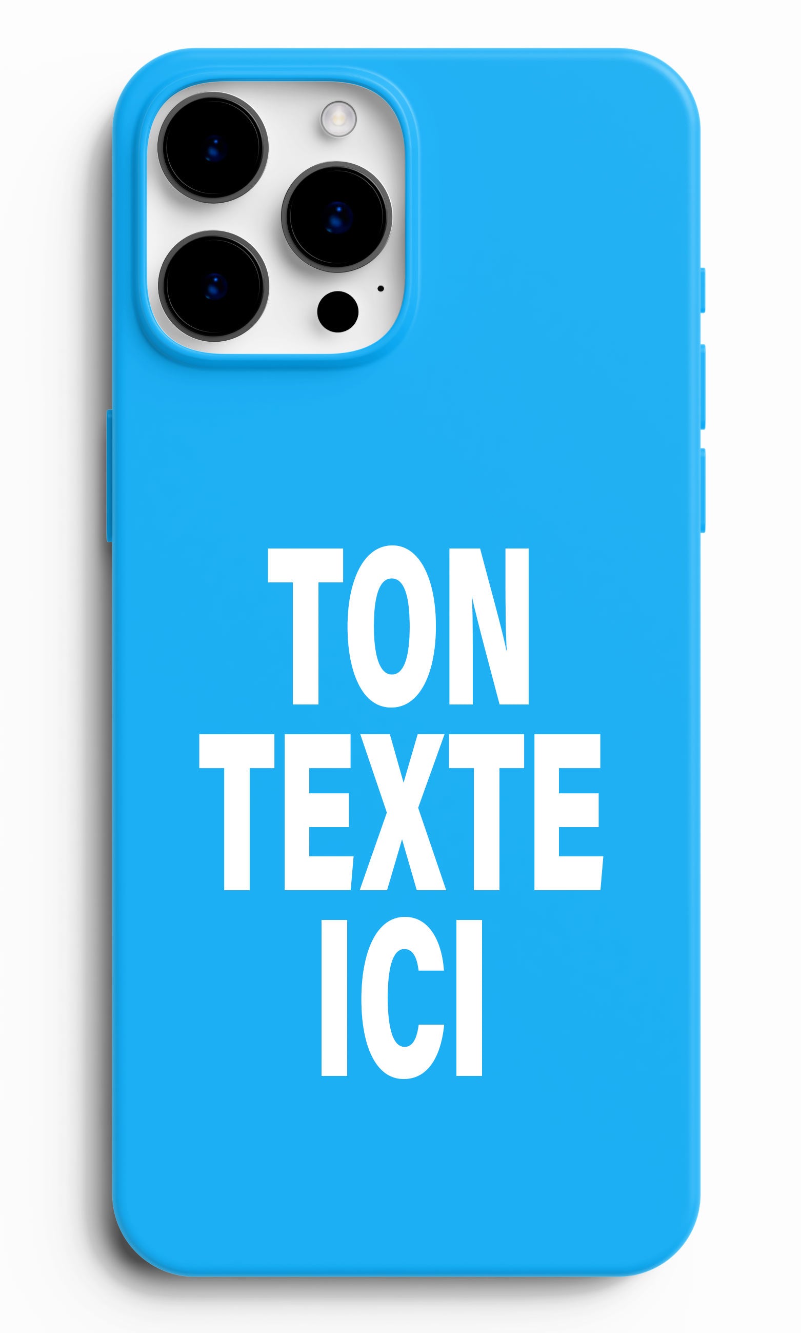 Coque personnalisée ton texte bleu