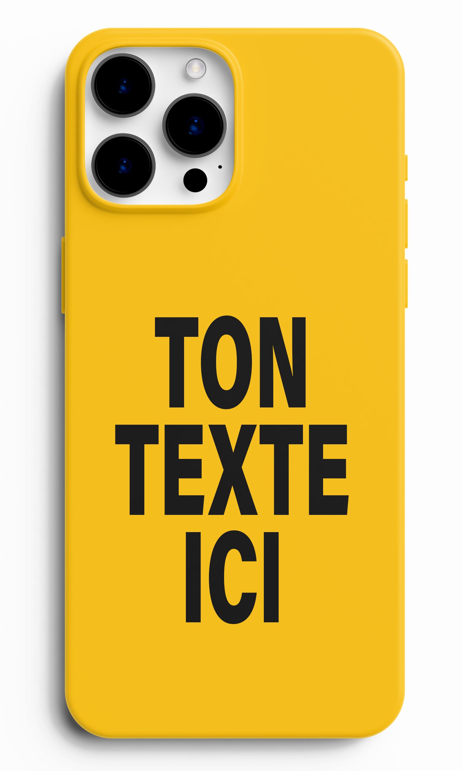 Coque personnalisée ton texte jaune