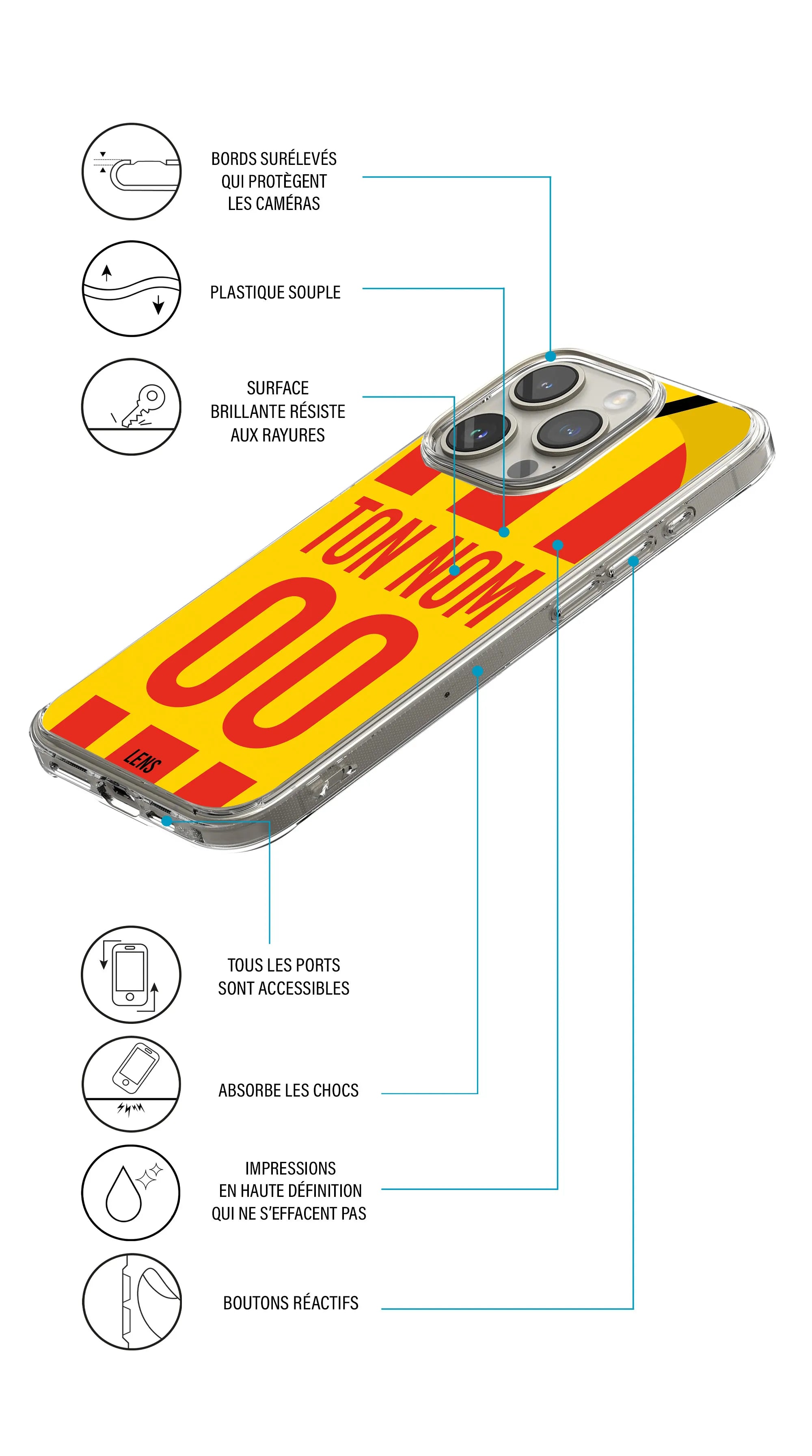 Coque personnalisée maillot Lens