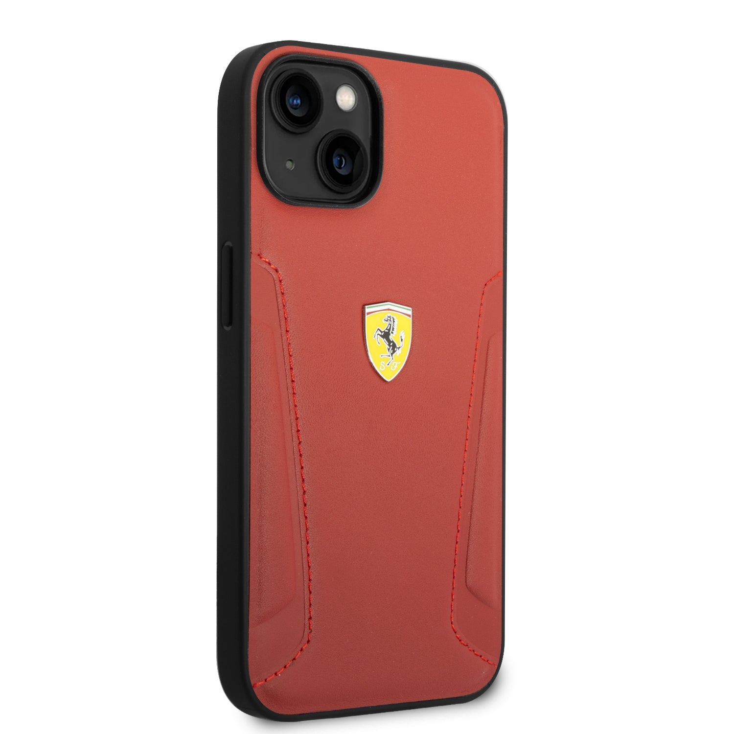 Coque iPhone 14 Ferrari side seams rouge vue droite