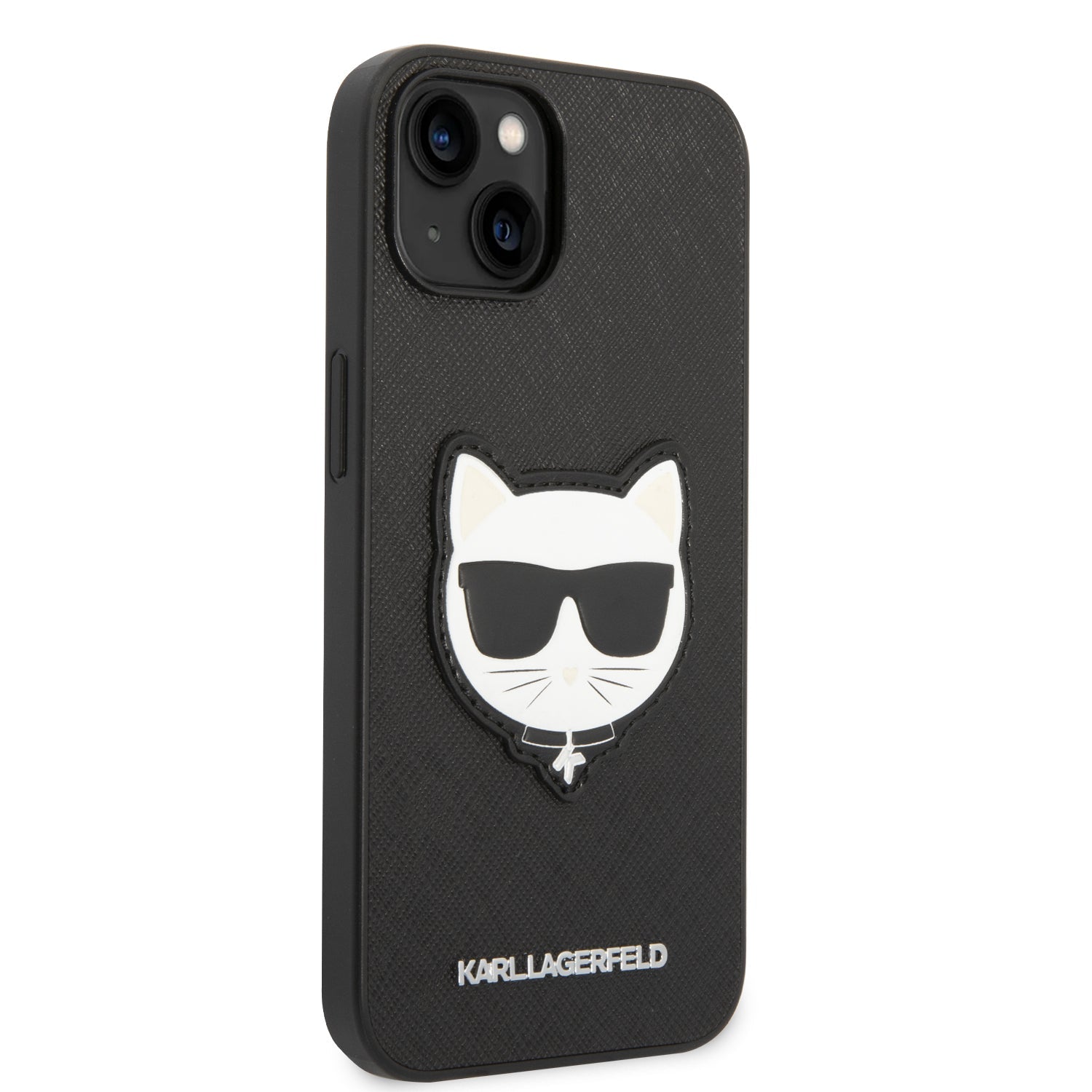 Coque iPhone 14 Karl Lagerfeld tête de Choupette vue droite