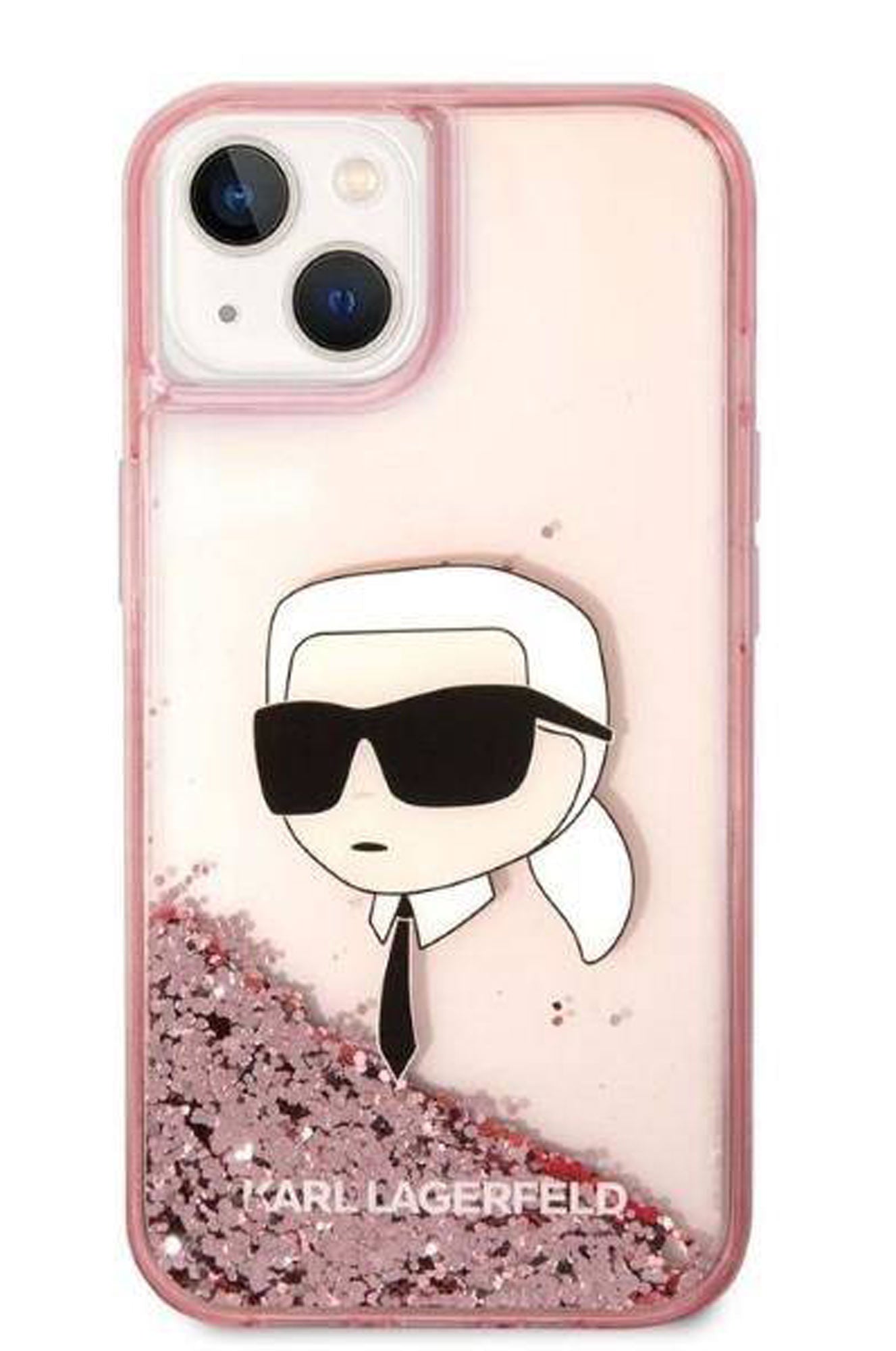 Coque iPhone 14 Karl Lagerfeld paillettes vue face