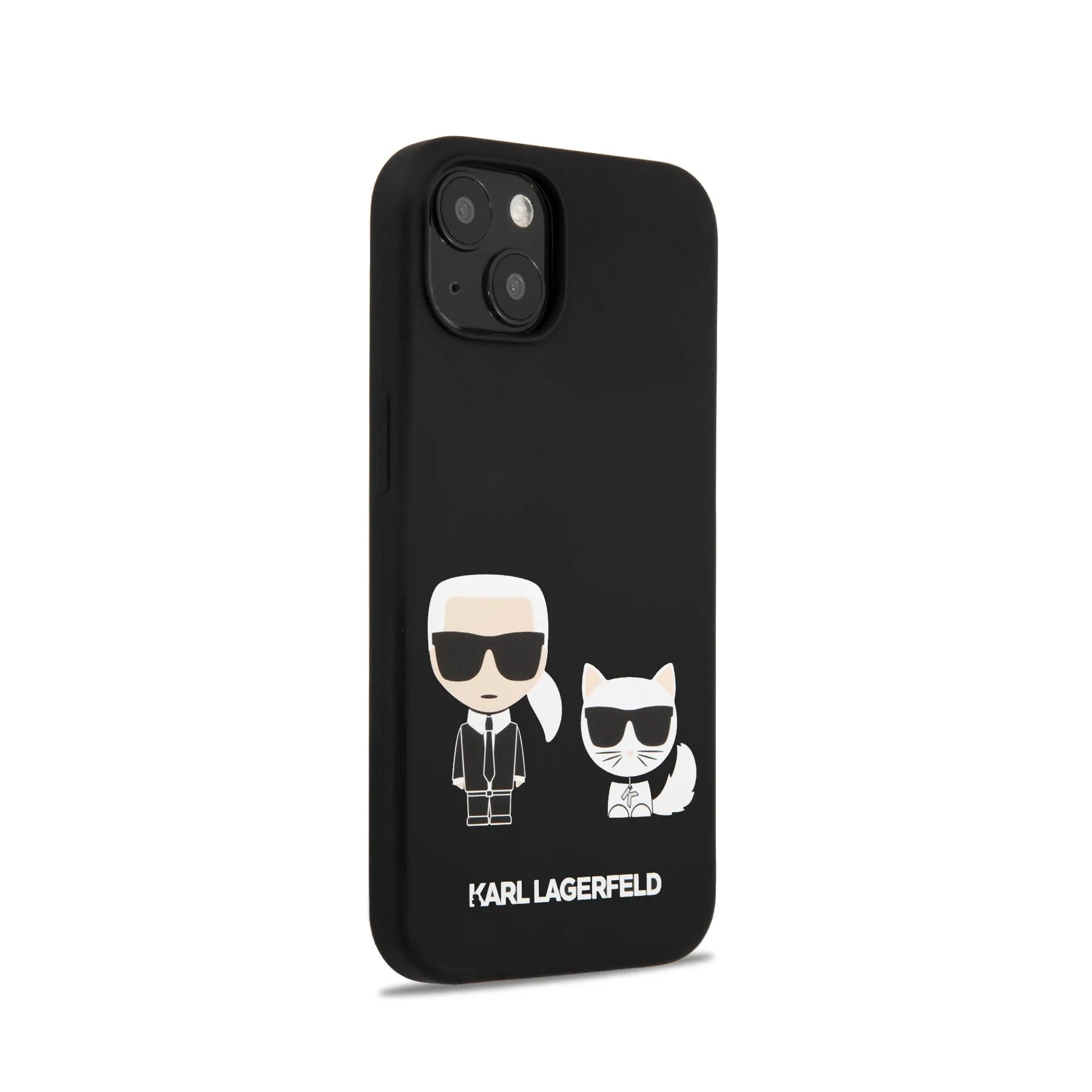 Coque iPhone 13 Karl Lagerfeld Karl et Choupette vue droite